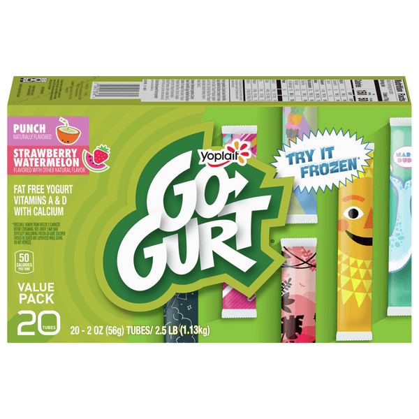 Go-Gurt Punch And Strawberry Watermelon Low Fat Yogurt