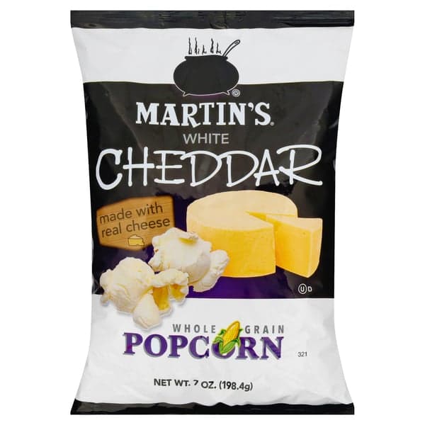 Martin'S Whole Grain Popcorn White Cheddar