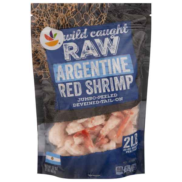 Our Brand Wild Raw Tail-On Jumbo Argentine Red Shrimp 