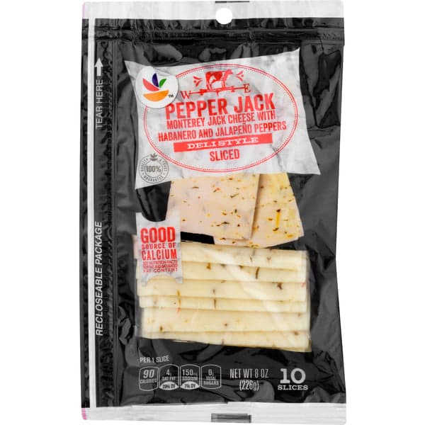 Stop & Shop Deli Style Sliced Natural Pepper Jack Cheese