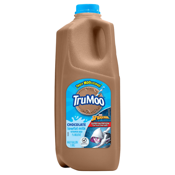 Trumoo Chocolate 1% Lowfat Milk Plastic Bottle - 0.5 Gallon
