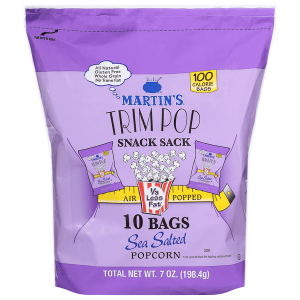 Martin'S Trim Pop Snack Sack Popcorn Sea Salted