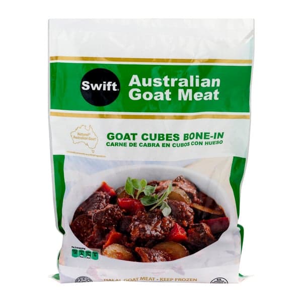 Swift Premium Australian Goat Meat Goat Cubes Bone-In