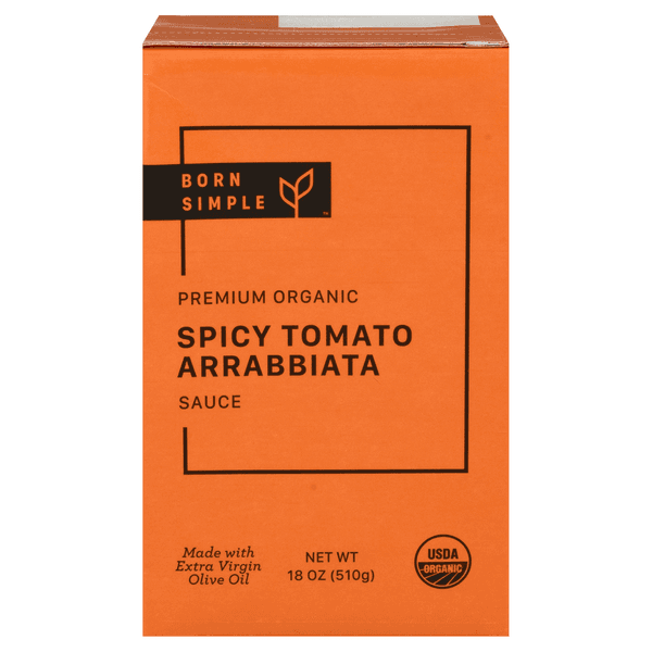 Born Simple Premium Organic Spicy Tomato Arrabbiata Pasta Sauce