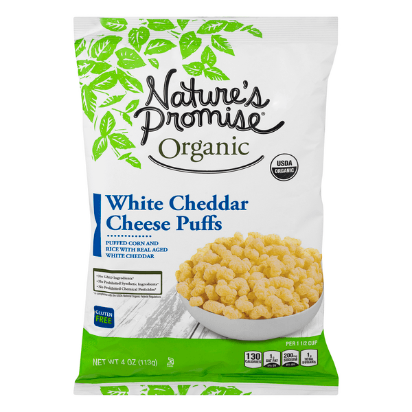 Nature'S Promise Organic Cheese Puffs White Cheddar