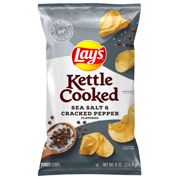Lay's Kettle Sea Salt & Cracked Pepper Cooked Potato Chips