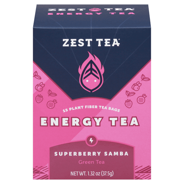 Zest Tea Energy Tea Superberry Samba Green