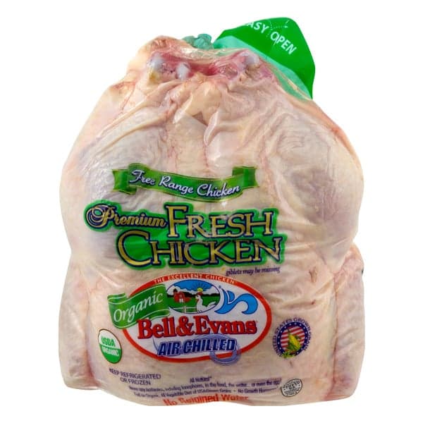 Bell & Evans Organic Free Range Air Chilled Premium Whole Chicken Fresh