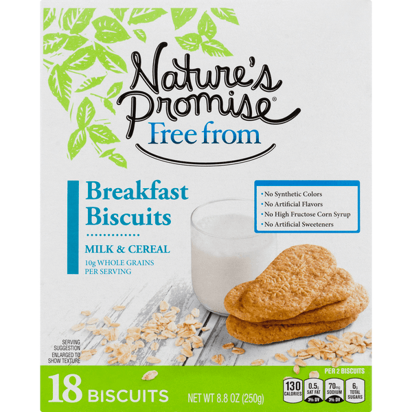 Nature'S Promise Free From Breakfast Biscuits Milk & Cereal