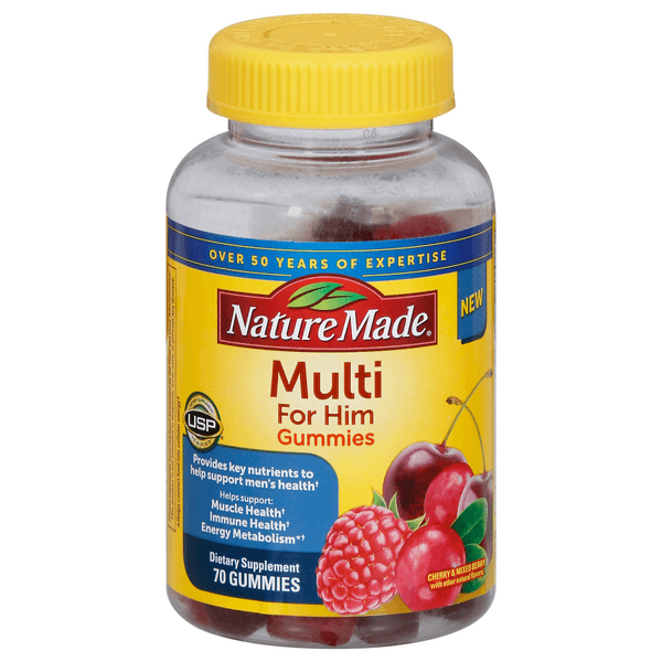 Nature Made Multi For Him Dietary Supplement Gummies Cherry/Mixed Berry