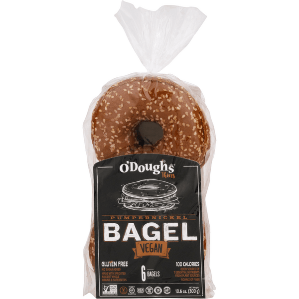 O'Doughs Thins Gluten Free Vegan Pumpernickel Bagels