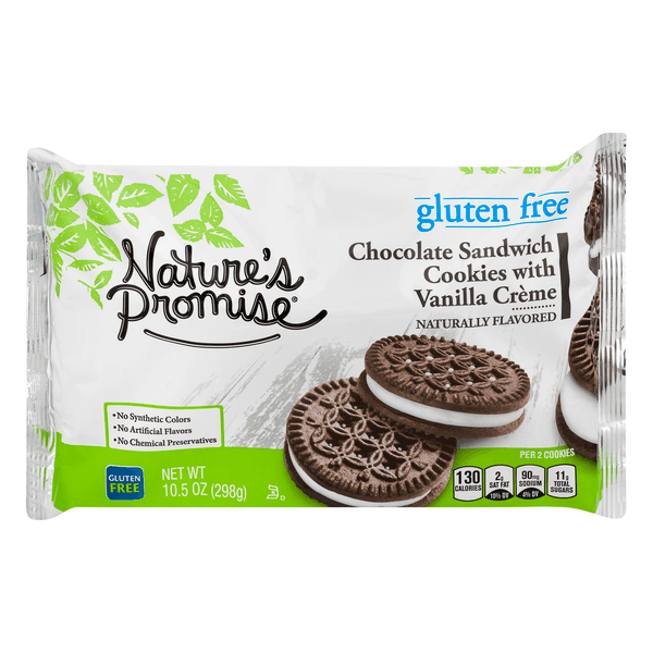 Nature'S Promise Chocolate Sandwich Cookies With Vanilla Creme Gluten Free