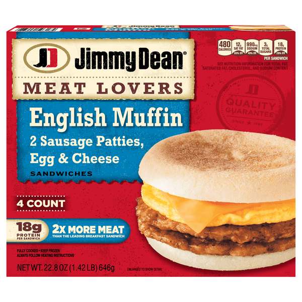 Jimmy Dean Meat Lovers English Muffin Sandwiches