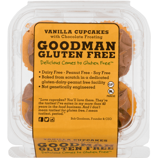 Goodman Gluten Free Vanilla Cupcakes With Chocolate Frosting