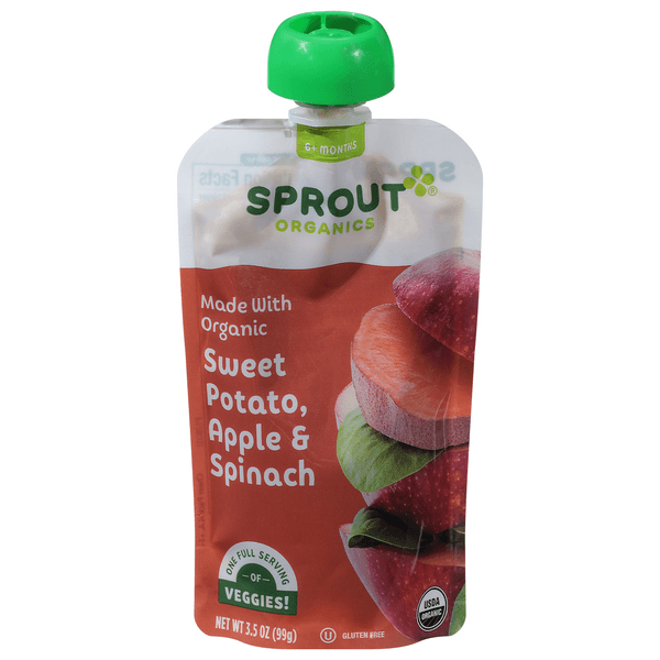 Sprout Stage 2 Baby Food Sweet Potato Apple Spinach Gluten Free Organic