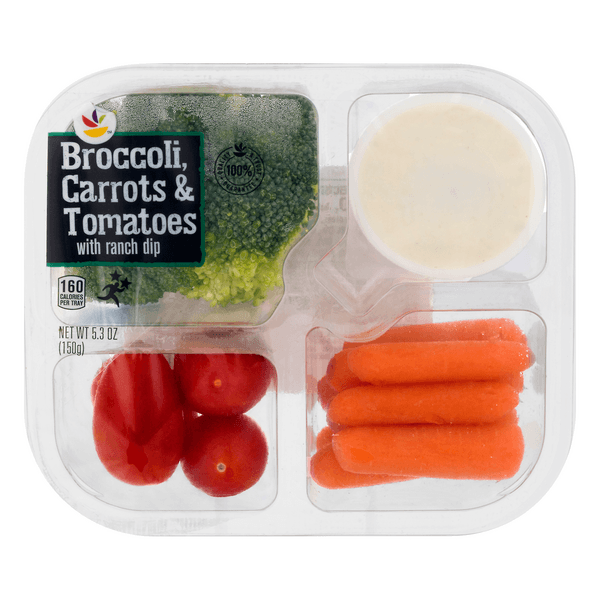 Giant Broccoli Carrots & Tomatoes With Ranch Dip