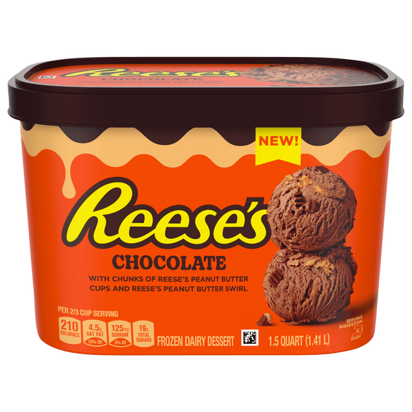 Reese'S Peanut Butter Cups & Peanut Butter Swirl Chocolate  Dairy Dessert