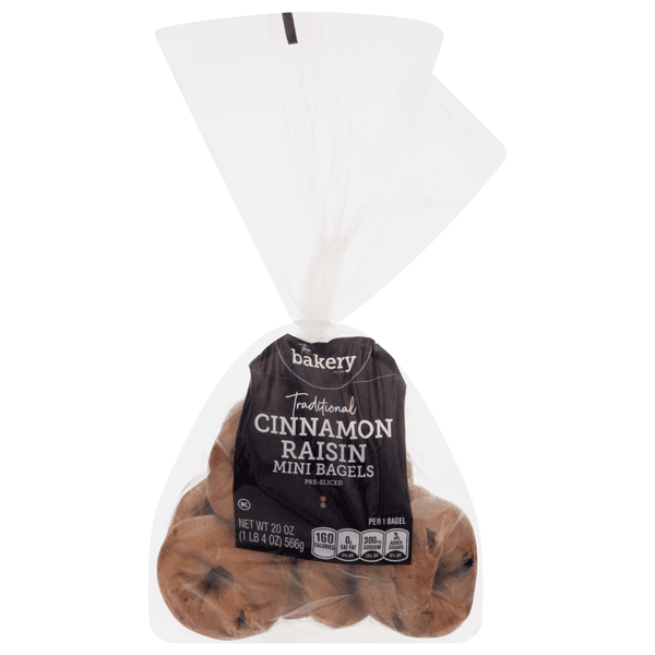 Stop & Shop The Bakery Mini Cinnamon Raisin Pre-Sliced Bagels
