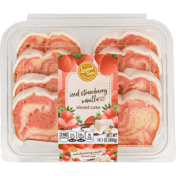 Limited Time Originals Vanilla Strawberry Sliced Cake