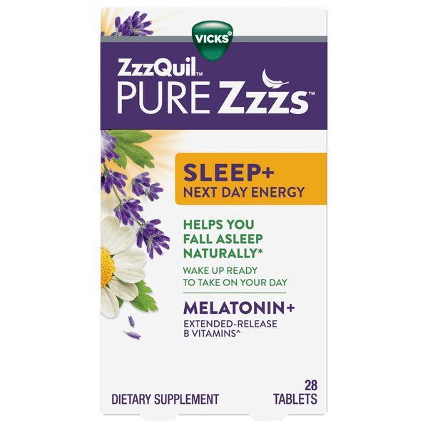Vicks Zzzquil Pure Zzzs Sleep+ Next Day Energy Melatonin