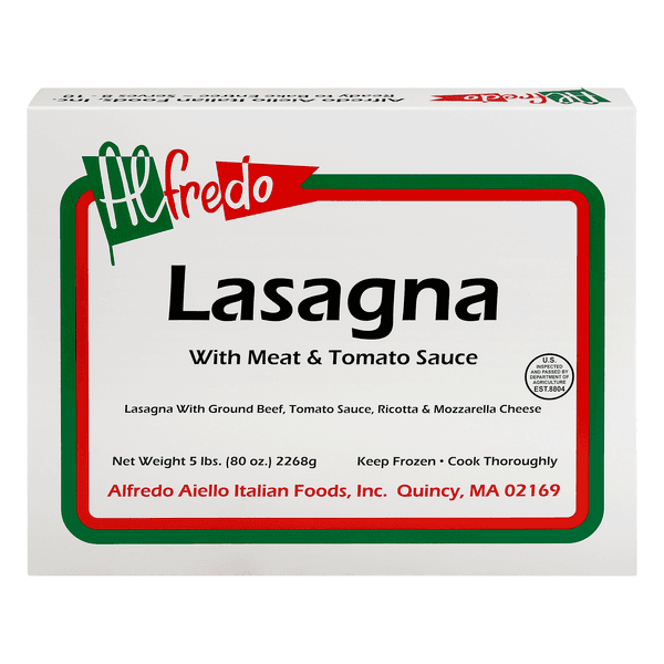 Alfredo Lasagna With Meat & Tomato Sauce