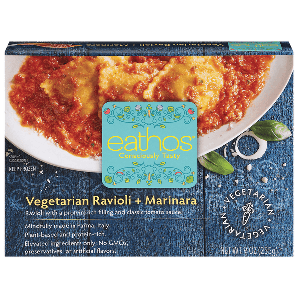Eathos Vegetarian Ravioli + Marinara