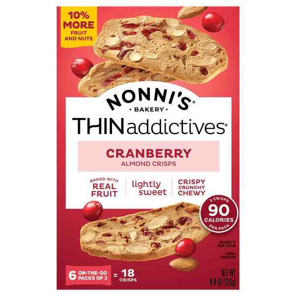 Nonnis Thinaddictives Cookies Almond Thin Cranberry