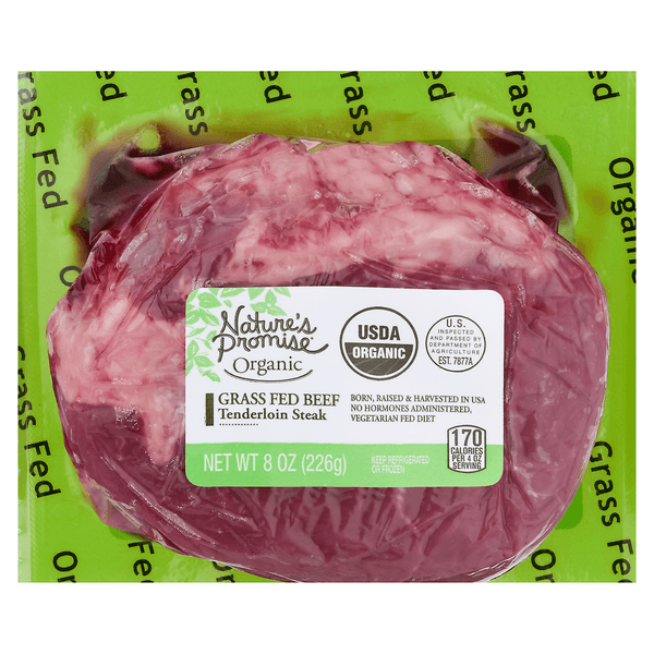 Nature'S Promise Organic Grass-Fed Beef Tenderloin Filet Steak Fresh