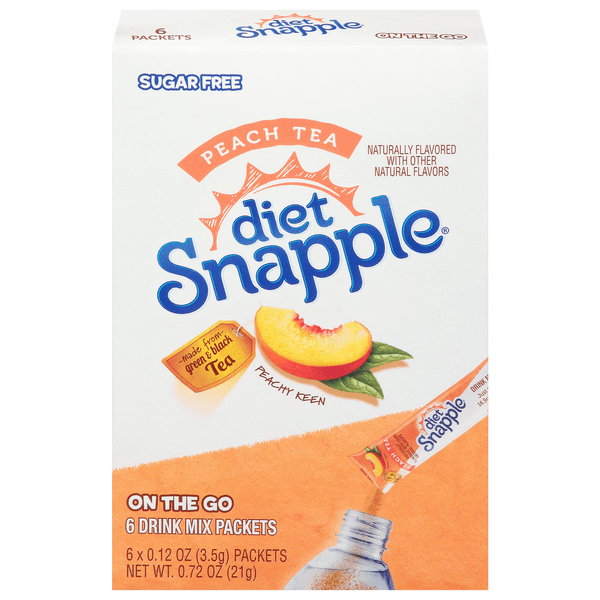 Snapple Diet Sugar Free Peach Iced Tea On The Go Drink Mix