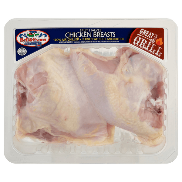 Bell & Evans Air Chilled Chicken Breasts Split Bone-In Halves Fresh
