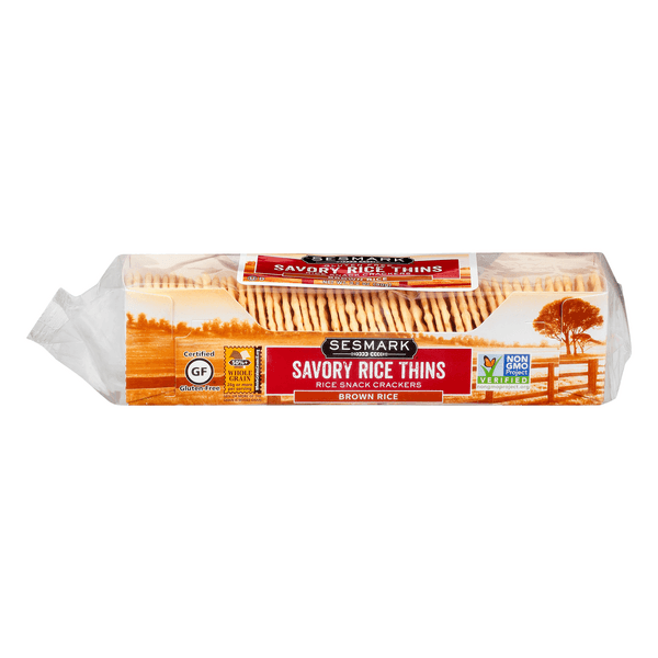 Sesmark Rice Thins Rice Snack Crackers Brown Rice All Natural
