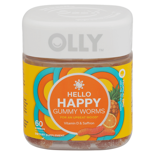 Olly Hello Happy Gummy Worms Tropical Zing