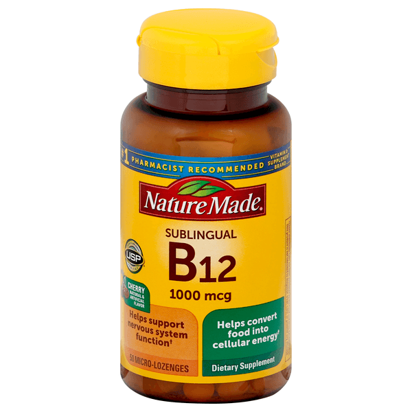 Nature Made Vitamin B12 Sublingual 1000 Mcg Micro Lozenges Cherry
