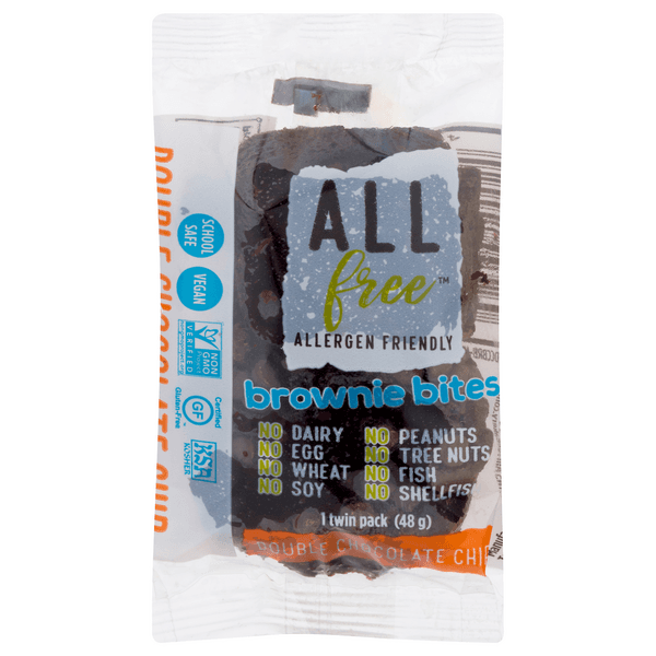 Allfree Brownie Bites Double Chocolate Chip Gluten Free