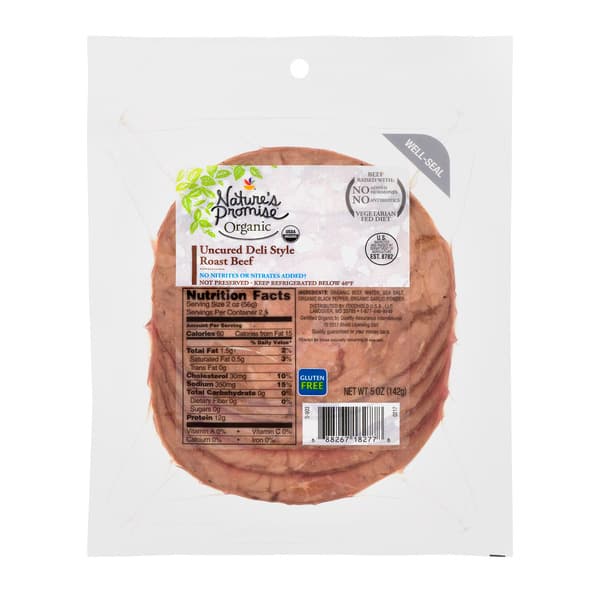 Nature'S Promise Organic Deli Style Roast Beef Uncured Sliced