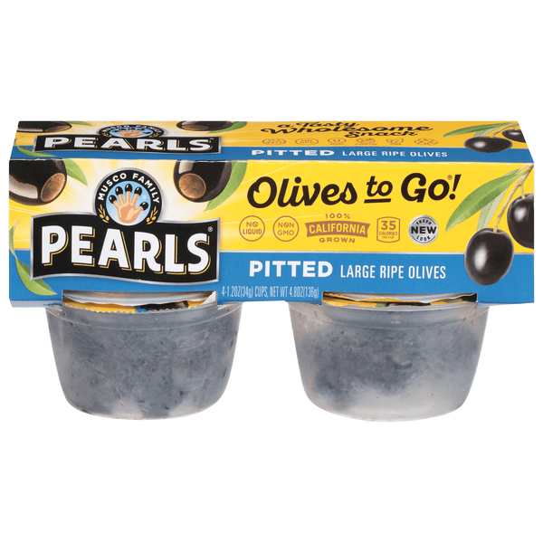 Musco Family Olive Co. Pearls Olives To Go! Pitted California Ripe Black Large
