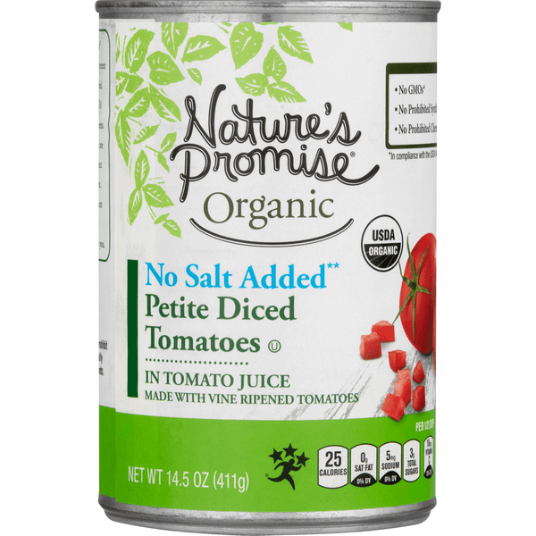 Nature'S Promise Organic Tomatoes Petite Diced No Salt Added