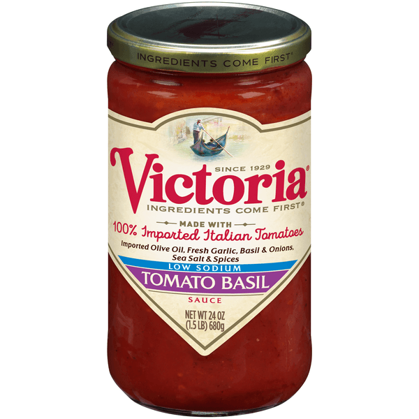 Victoria Sauce Tomato Basil Low Sodium Jar