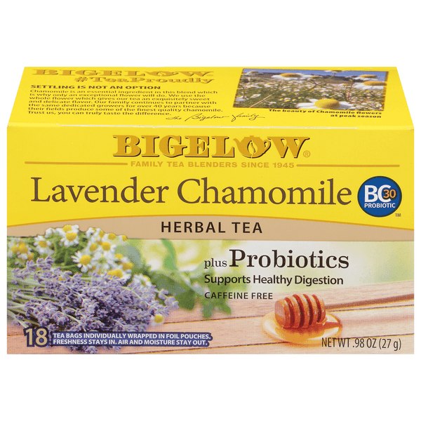 Bigelow Tea Bags Herbal Bags Lavender Chamomile Plus Probiotic