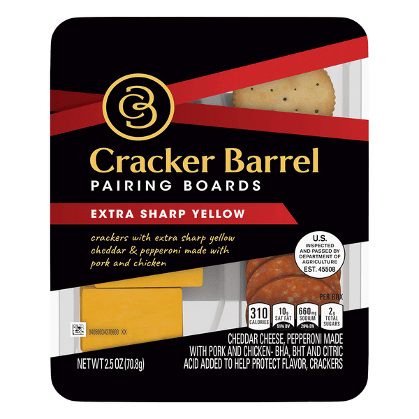 Cracker Barrel Pairing Boards Extra Sharp Yellow Cheddar & Pepperoni