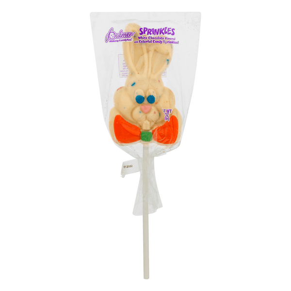 Palmer Sprinkles White Chocolate Bunny Pop Easter Candy