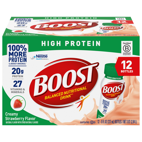 Boost High Protein Balanced Nutritional Drink Creamy Strawberry
