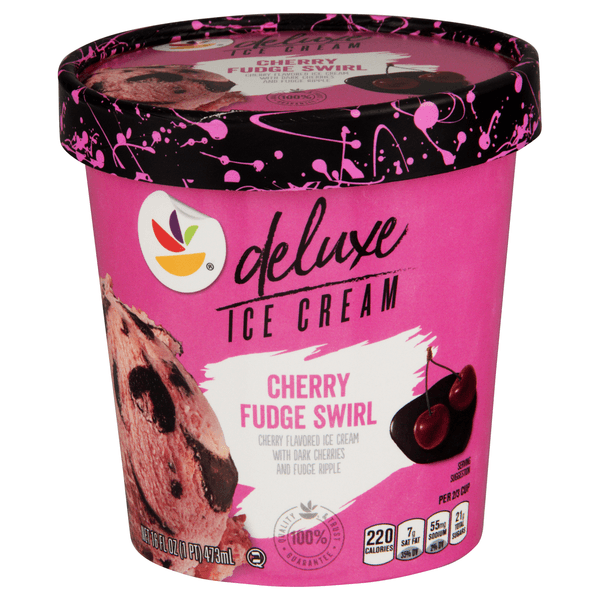 Stop & Shop Deluxe Cherry Fudge Swirl Ice Cream