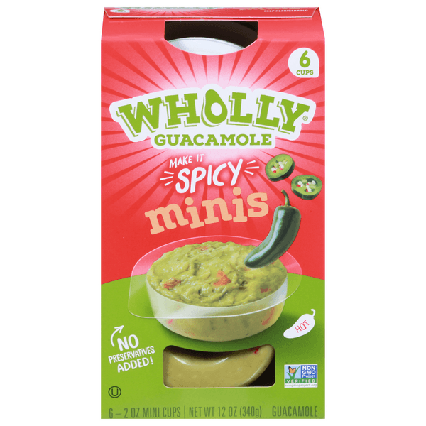 Wholly Guacamole Spicy Mini Single Cups All Natural