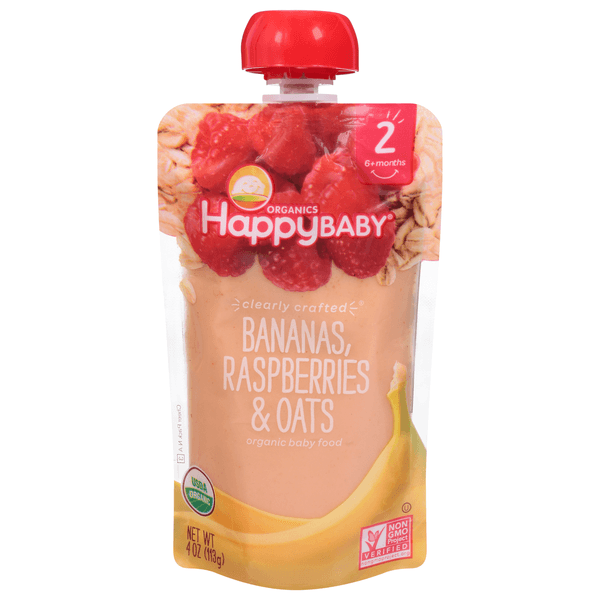 Happy Baby Organics Banana Raspberries And Oats