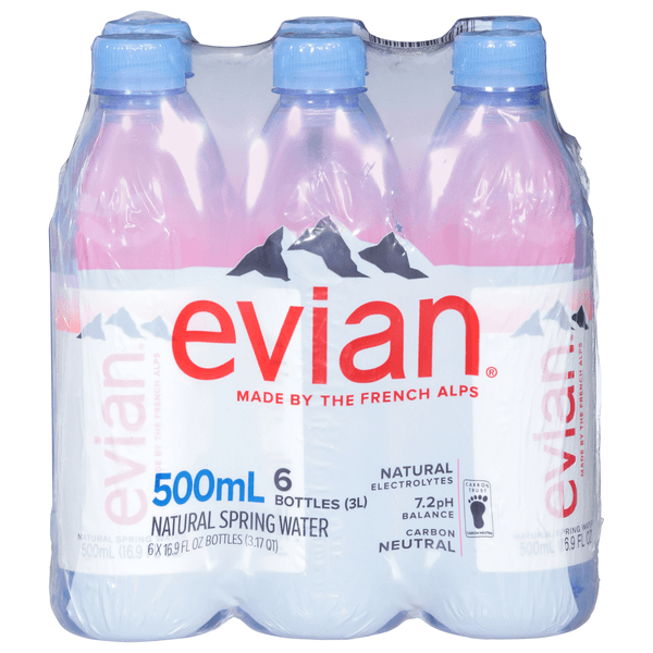 Evian Natural Spring Water Bottles