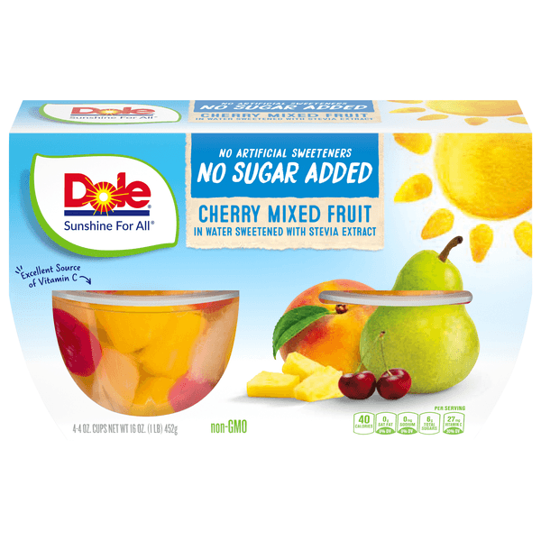 Is it Xanthan Gum Free? Dole Fruit Bowls No Sugar Added Cherry Mixed Fruit In 100% Fruit Juice, Bowls, Of Fruit
