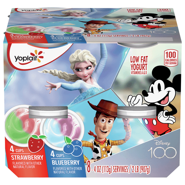 Yoplait Yogurt Low Fat Disney  Blueberry Strawberry Value Pack