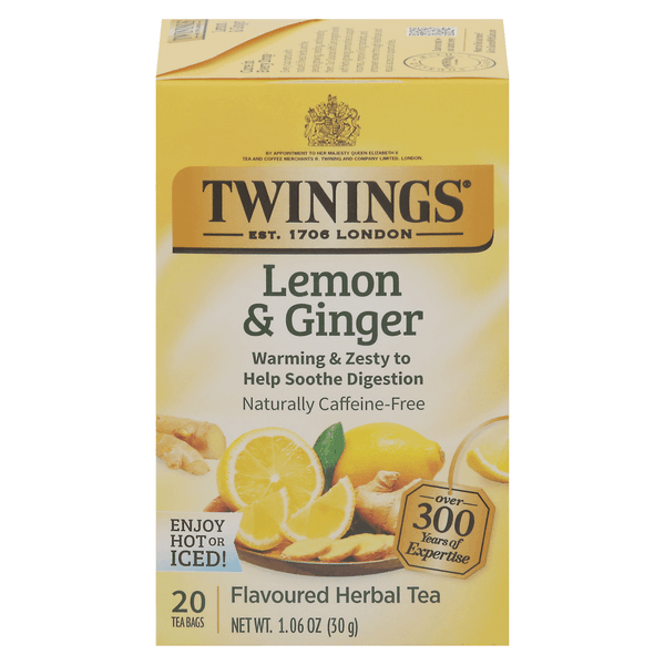 Twinings Of London Herbal Tea Caffeine Free Lemon & Ginger