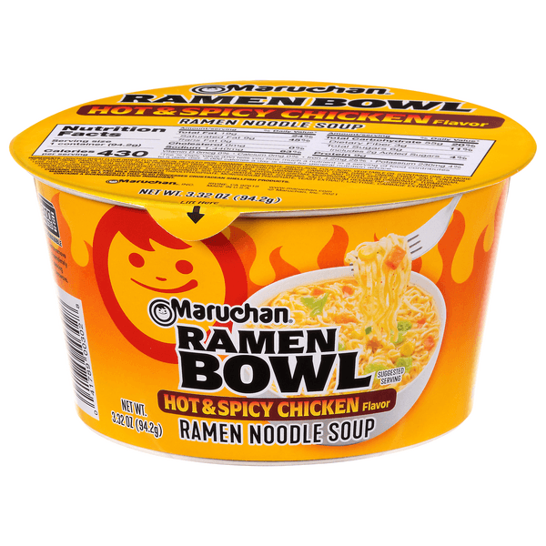 Maruchan Bowl Ramen Noodles With Vegetables Hot & Spicy Chicken Flavor